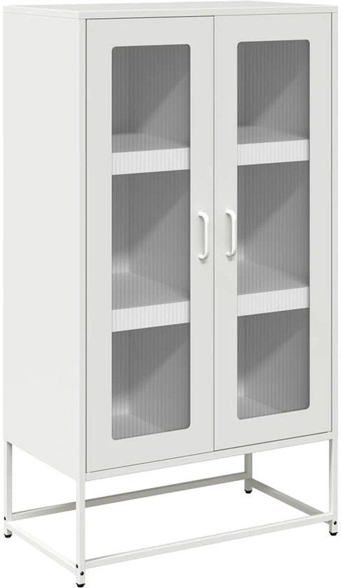 VidaXL Hoge kast 68x39x123 cm staal wit