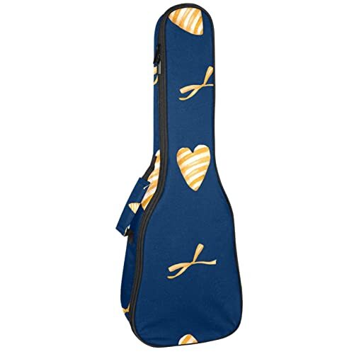 Mersov Tenor Ukulele Gigbag Waterdichte Ukelele Hoes Gewatteerde Rugzak, Geweldig voor Sopraan Concert (21/23/24") Liefde Hartjes Patroon Valentijnsdag