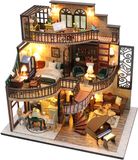 Crafts&Co Miniatuur Bouwpakket L Droomvilla - Houten Poppenhuis - 3D Puzzel - 300 Onderdelen - Niveau 3