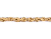 Gevlochten natuurlijk leren band, 4 draden, 4 mm, 2 m.