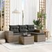 Maison Exclusive - Ensemble de meubles de jardin 5 pièces avec canapé et coussins, gris, en polyrotin