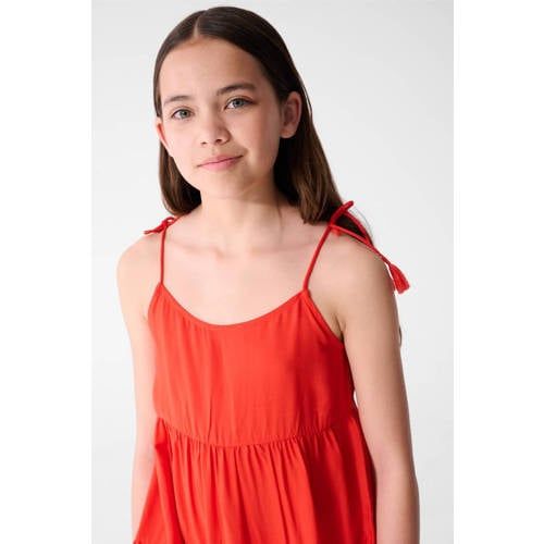 Shoeby midi zomerjurk met plooien - rood