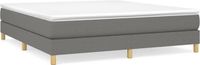 vidaXL Boxspringbedframe, donkergrijs, stof, 160x200 cm