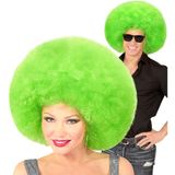 Widmann Groene oversized afro pruik