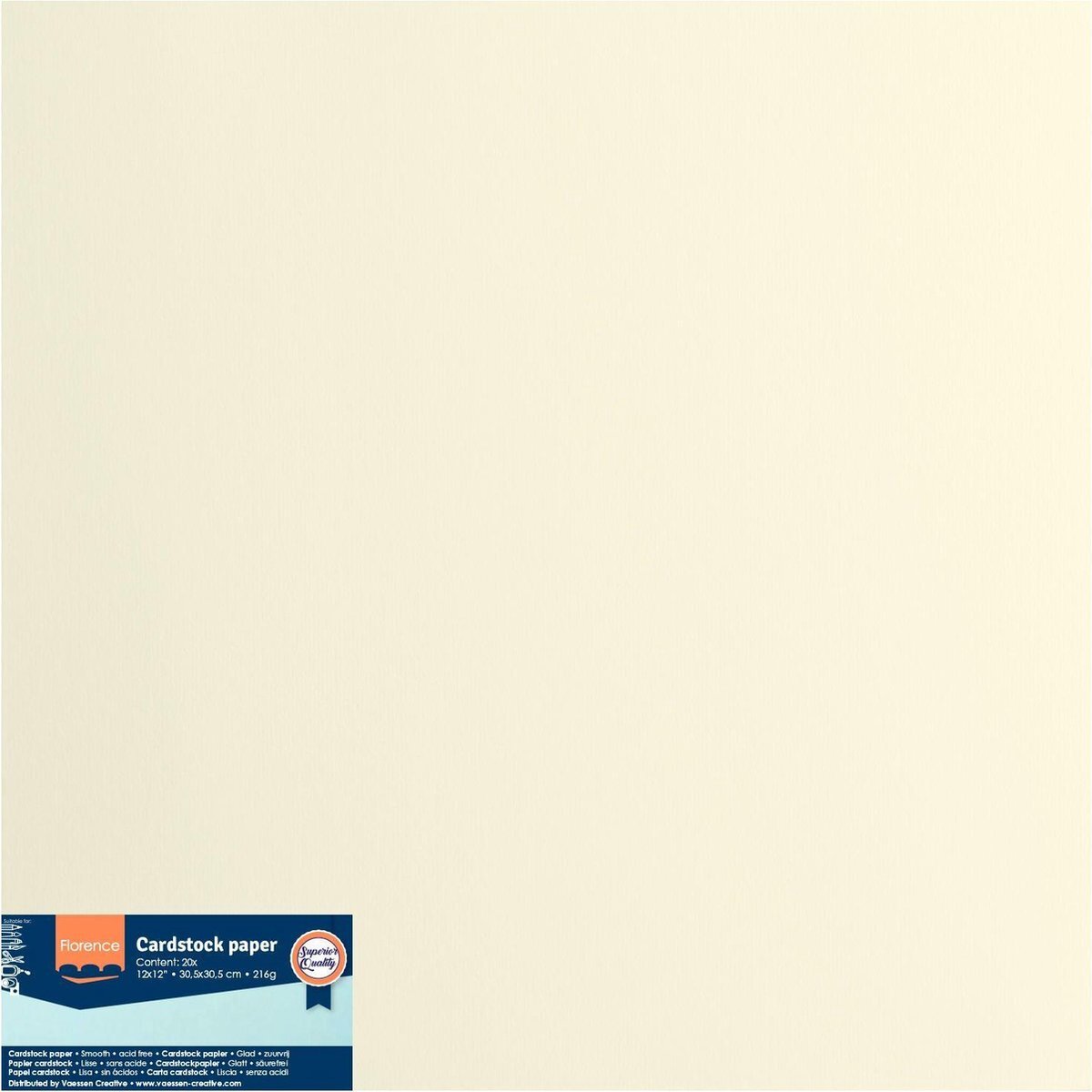 Florence Cardstock - Raffia - 305x305mm - Gladde textuur - 216g