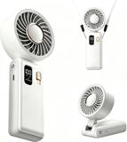 Merkloos Draagbare Handventilator - Mini Ventilator - Persoonlijke Koeling - 100 Snelheden Instelbaar - 4000 mAh Batterij - Wit