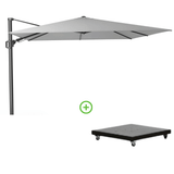 Platinum Challenger T² zweefparasol | 350x260cm met Monza parasolvoet 90kg | Light Grey