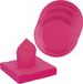 Santex feest/verjaardag servies set - 20x gebaksbordjes/25x servetten - fuchsia roze - karton