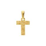 Lucardi Dames 14 karaat geelgouden letterhanger T