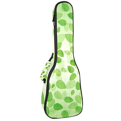 Mersov Tenor Ukulele Gigbag Waterdichte Ukelele Case Gewatteerde Rugzak, Geweldig voor Sopraan Concert (21/23/24 inch) Groene Bladeren Lente Naadloos