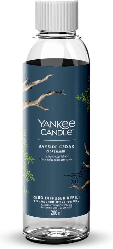 Yankee Candle Navulling voor Geurstokjes 200 ml - Bayside Cedar