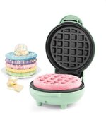 Petra Mini Wafelijzer - Elektrisch Wafelijzer - Antiaanbaklaag - 550W - Groen