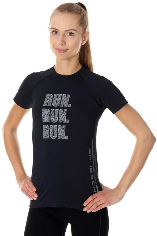 Brubeck Dames Running Air Pro Hardloopshirt - verkoelend door NilitÂ® Breeze - Zwart - L