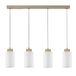 Homemania HOMBR_0017 Hanglamp, kroonluchter, plafondlamp, hout, glas, wit, 75 x 9,5 x 110 cm