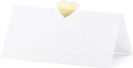 PartyDeco naamkaartjes/plaatskaartjes Elegant - Bruiloft - goud/wit - 10x - 10 x 5 cm