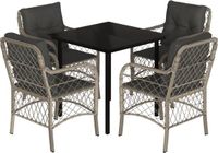 vidaXL 5-delige Tuinset met Kussens Poly Rattan Lichtgrijs