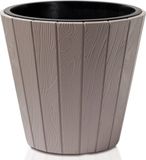 Prosperplast Plantenpot/bloempot Wood Style - beige - D30 x H28 cm