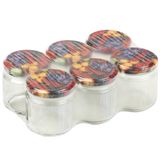 HI Glazen weckpotten/inmaakpotten met schroefdop - 6x stuks - 210 ml - Jampotjes met draaideksel - Voorraadpotten