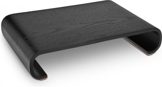 Navaris houten monitorstandaard - Zwart - Organizer voor bureau of kantoor