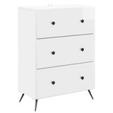 vidaXL Ladekast 66 x 34,5 x 90 cm Bewerkt hout Hoogglans Wit