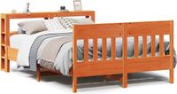 vidaXL Bedframe zonder matras massief grenenhout wasbruin 120x190 cm