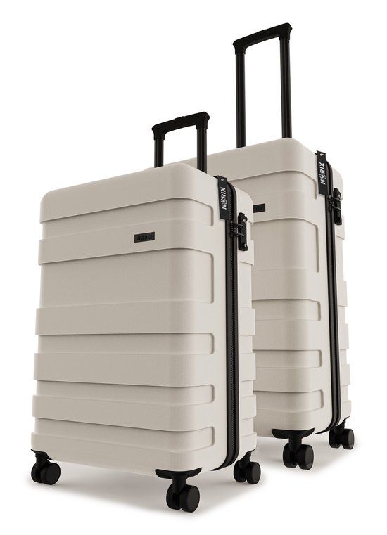 Norix Kofferset - 143L - Trolleyset TSA 2-delig - Handbagage en groot - Sand White