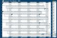 Sasco 2024 Compacte jaarlijkse muurplanner, papieren mini-whiteboard poster stijl droog wisbare kalender, kleine wandplanner met droogwispen, penclip en stickers, wandkaart en notitiebord, blauw, 610