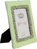 Biscottini Vertical / horizontal freestanding photo frame in aged green lacquered synthetic material L31xPR2xH26 cm