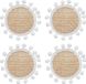 Markenlos Bol Geweven Juten Onderzetters met Pompomdecoraties - Set van 4 Stuks, 15 Centimeter Medium