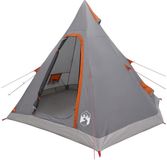 vidaXL Tipi Tent Waterdicht 3-persoons Grijs en Oranje
