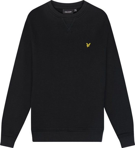 Lyle & Scott Sweater - Jet Zwart - Kinderen - Maat 164/170 - Driekwart Mouw - Effen - Lente/Zomer 2023
