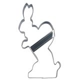 Staedter Uitsteekvorm haas met mand, zilver, roestvrij staal, zilverkleurig, 19 cm