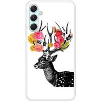 Samsung Bedrukt siliconen hoesje compatibel met Galaxy A24 4G Cerf fleurs