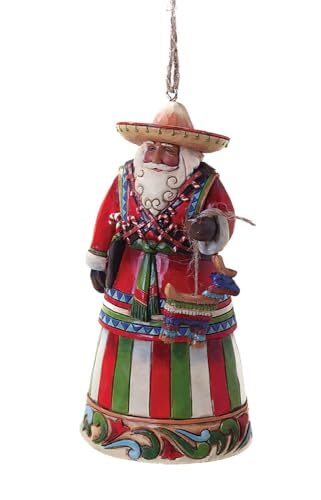 Enesco Jim Shore Heartwood Creek Mexicaanse kerstman van kunsthars, hangende ornamenten, 11,4 cm