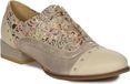 Maciejka Femmes Élégant Cuir Chaussures à lacets Beige Or 3 cm Talon Modèle 0640804005