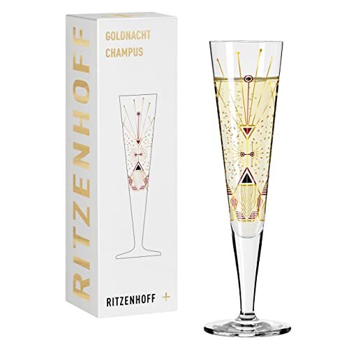 Ritzenhoff Goldnacht champagneglas #25 van Werner boor, van kristalglas, 205 ml, in geschenkverpakking