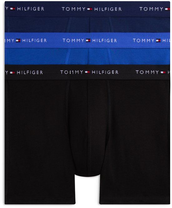 Tommy Hilfiger Heren Boxershorts (XXL) - 3-Pack - Katoen/Elastaan - Effen - Noble Blue / Purply Navy / Black