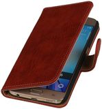 Best Cases .nl Huawei Ascend G6 Hout booktype hoesje Rood