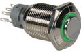Velleman Hoge Ronde Metalen Schakelaar SPDT 1NO 1NC - Groene Ring