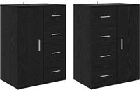 vidaXL CORONA Dressoir Zwart Eiken 59 x 39 x 80 cm