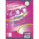 Calligraphe 9225C (Clairefontaine schoolcollectie) - Pak Geperforeerde Dubbele Bladen onder Folie - A4 21x29,7 cm - 200 Pagina's Kleine Ruitjes - Wit Papier 90g - Voor Ringband van minimum 32x26 cm