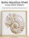 Boho Nautilus Shell Cross Stitch Pattern