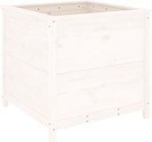 vidaXL Plantenbak 82,5x82,5x78 cm massief grenenhout wit