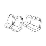 Set Superior Set stoelhoezen - zwart/blauw - compatibel met Ford B-Max (10/12>07/18)