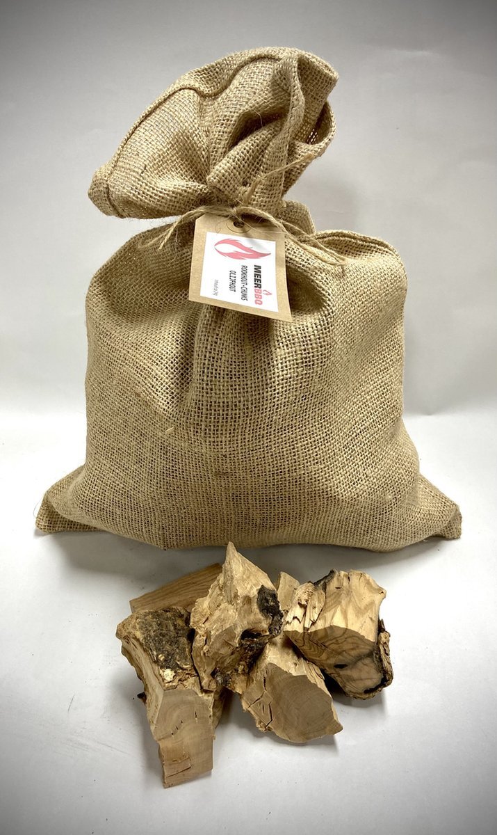 Meerbarbecue Olijfboom Rookhout Chunks jute zak 2,5Kg