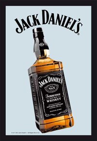 empireposter Jack Daniels Whiskey fles 2 - Bedrukte spiegel met kunststof frame in houtlook, cult-spiegel - Grootte 20x30 cm