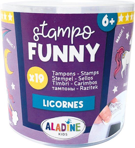 Aladine Stempel Set Stampo Funny Unicorns 19 stuks
