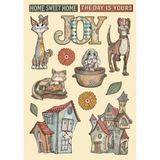 Stamperia - Coloured Wooden Shapes for Scrapbooks, Albums, Cards, Bullet Journals and More, Laser Cut, Printed for Enhanced Detail, Perfect for Hobbies, Crafts and Gifting (Furry Friends) (A5)