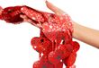 HERZ Rideau, fond rouge, Saint-Valentin, décoration murale, 2x1 mètre