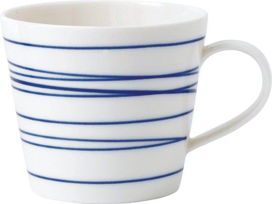 Royal Doulton Pacific Beker Lines - 390ml - Wit/Blauw